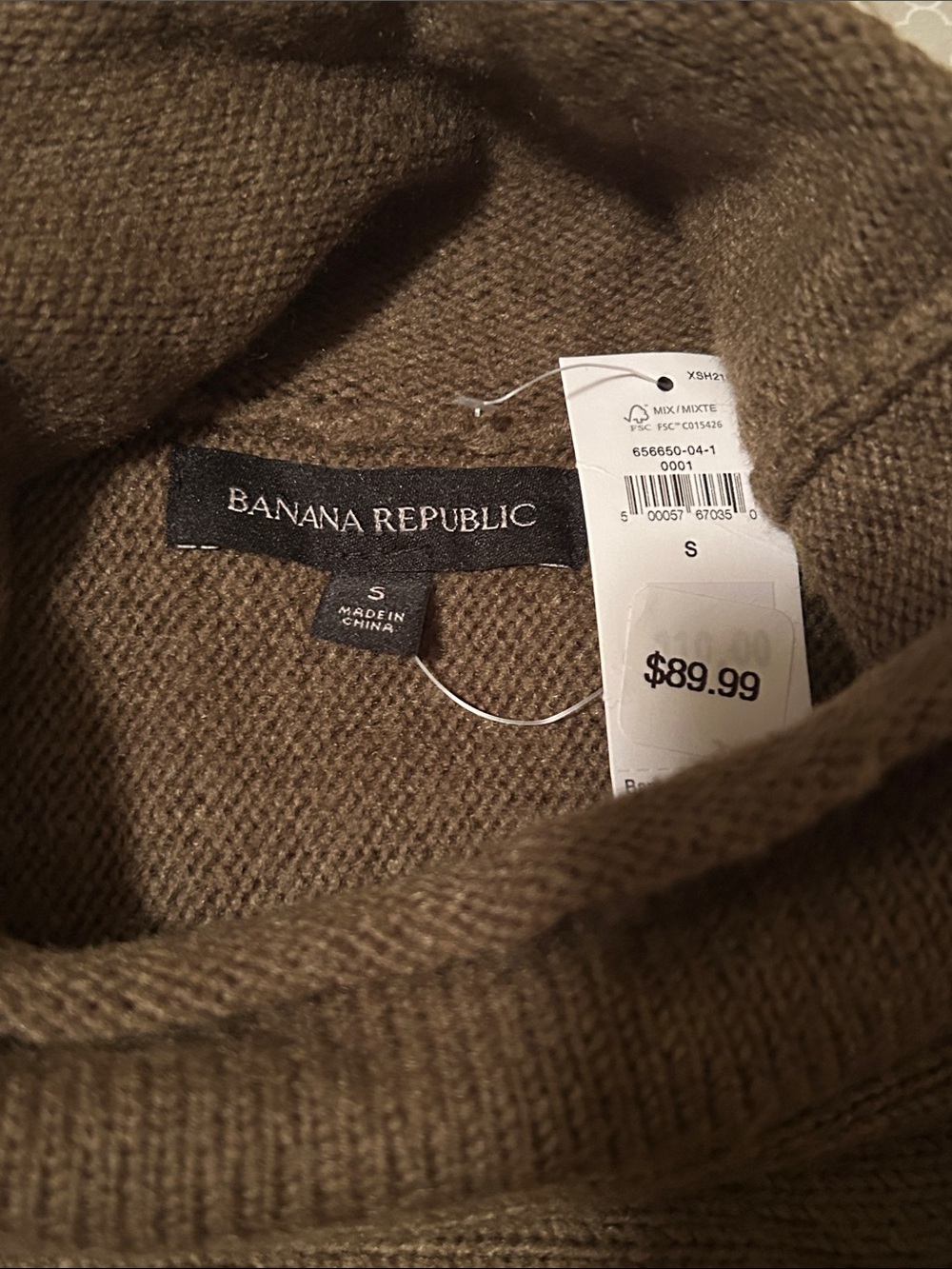Banana Republic Olive Green Turtleneck Sweater